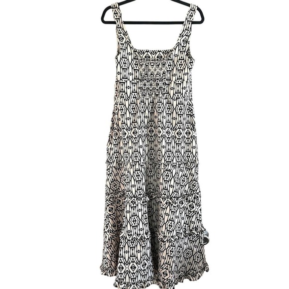 NWT ANTHROPOLOGIE The Blythe Square-Neck Tiered Dress Smocked Ruffles - Medium - Picture 4 of 7